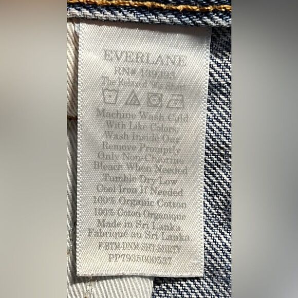 EVERLANE The Relaxed '90s Short Jean Cut Offs Button Fly Organic Cotton Size 33 - Picture 5 of 5